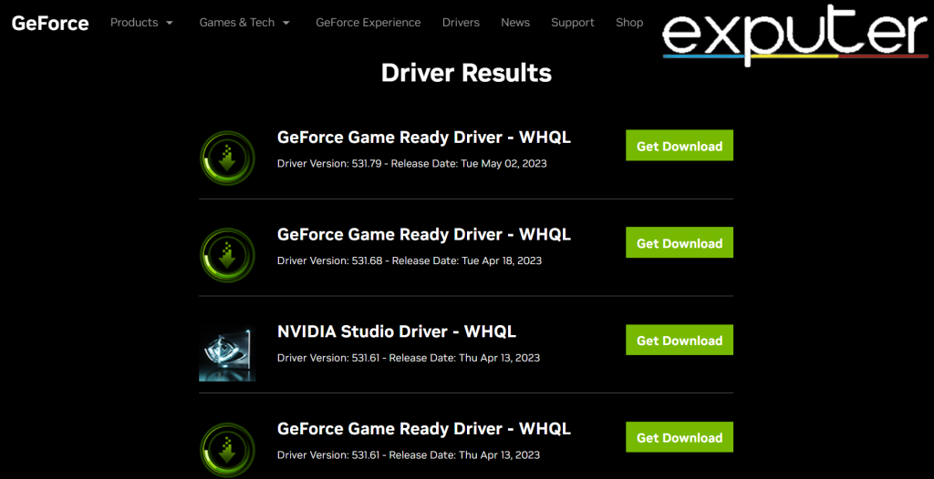 Downloading NVIDIA Drivers. (Image by eXputer)