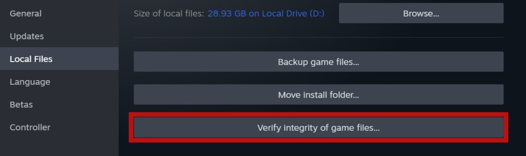Verifying Integrity of Game Files in Steam. (Image by eXputer)