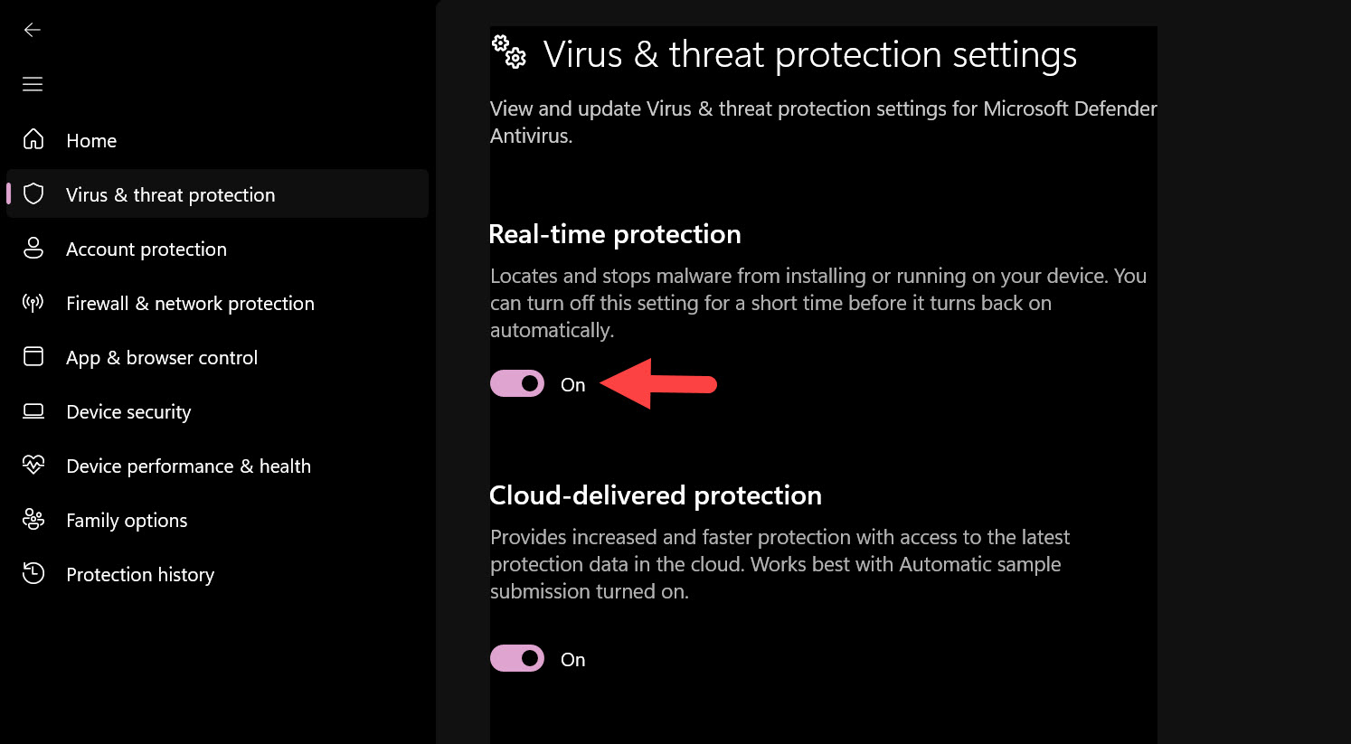 Real-Time Protection Settings