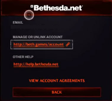 Unlink/Manage Bethesda Account
