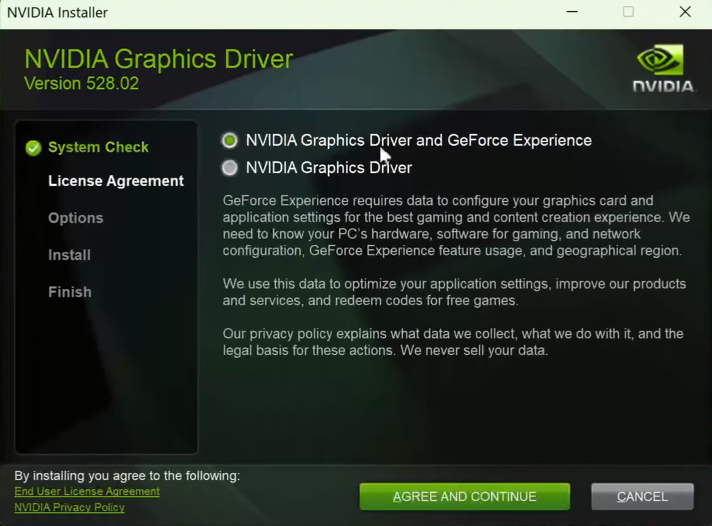 Nvidia's driver installer