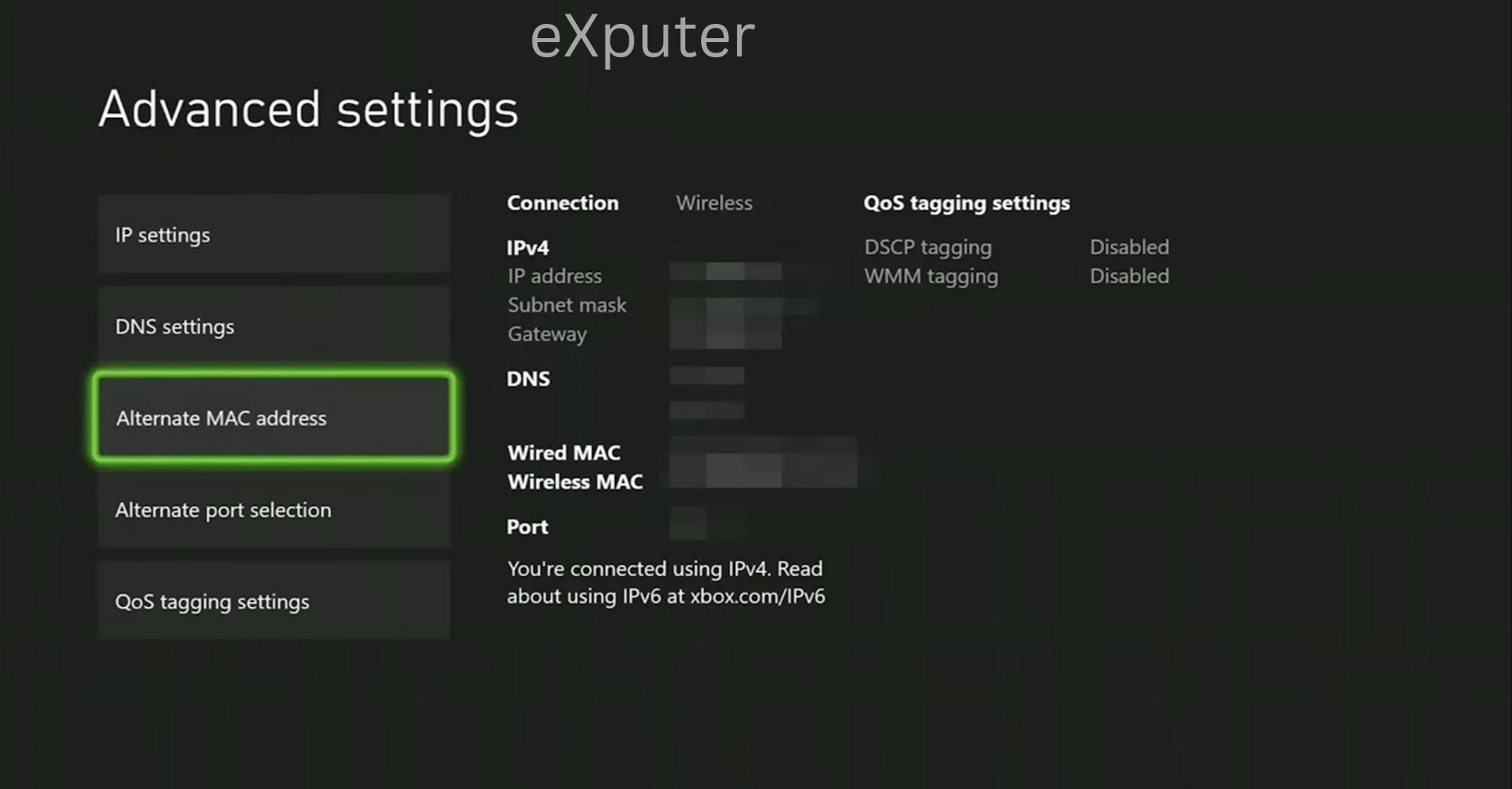 Opening alternate Mac address on Xbox 