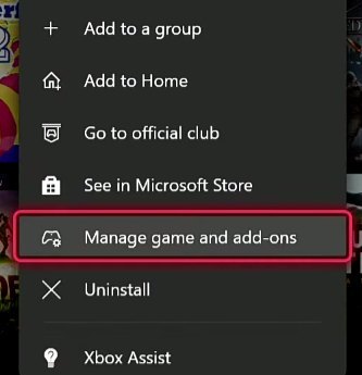 Selecting manage games and add-ons in xbox to fix dead by daylight