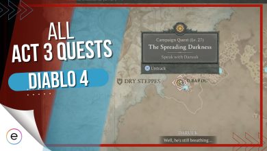 Diablo 4 Act 3 quest list.