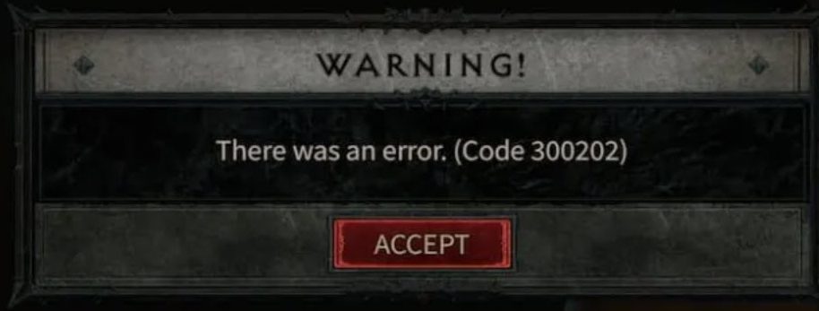 Diablo 4 Error 300202