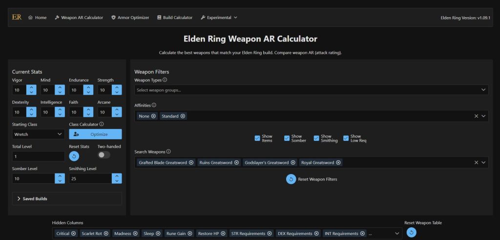 AR Calculator Elden Ring