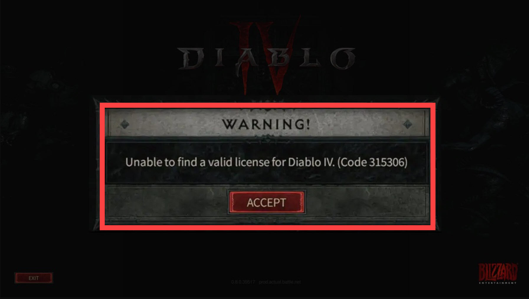 Fix unable to find a valid license for Diablo 4