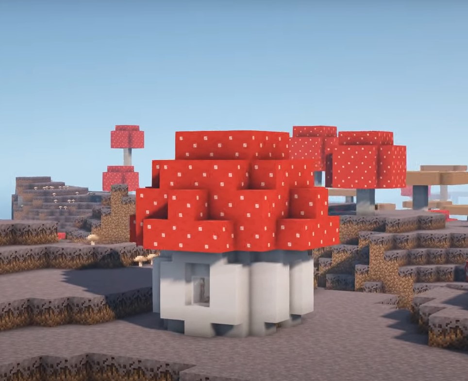 Къща на остров Minecraft гъби