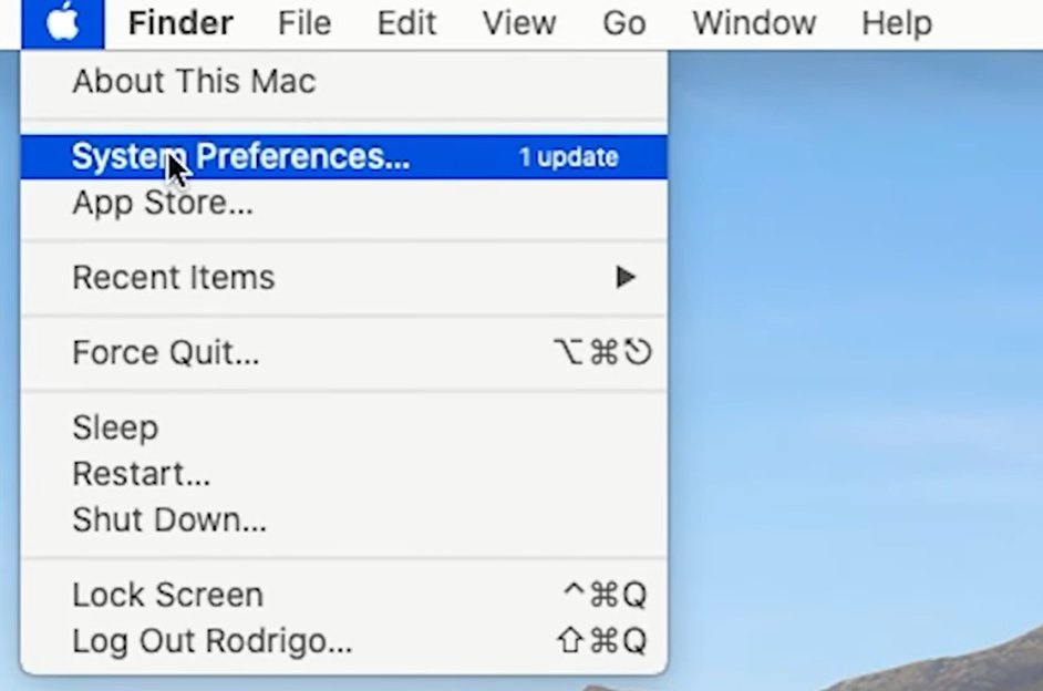 Opening System Preferences.