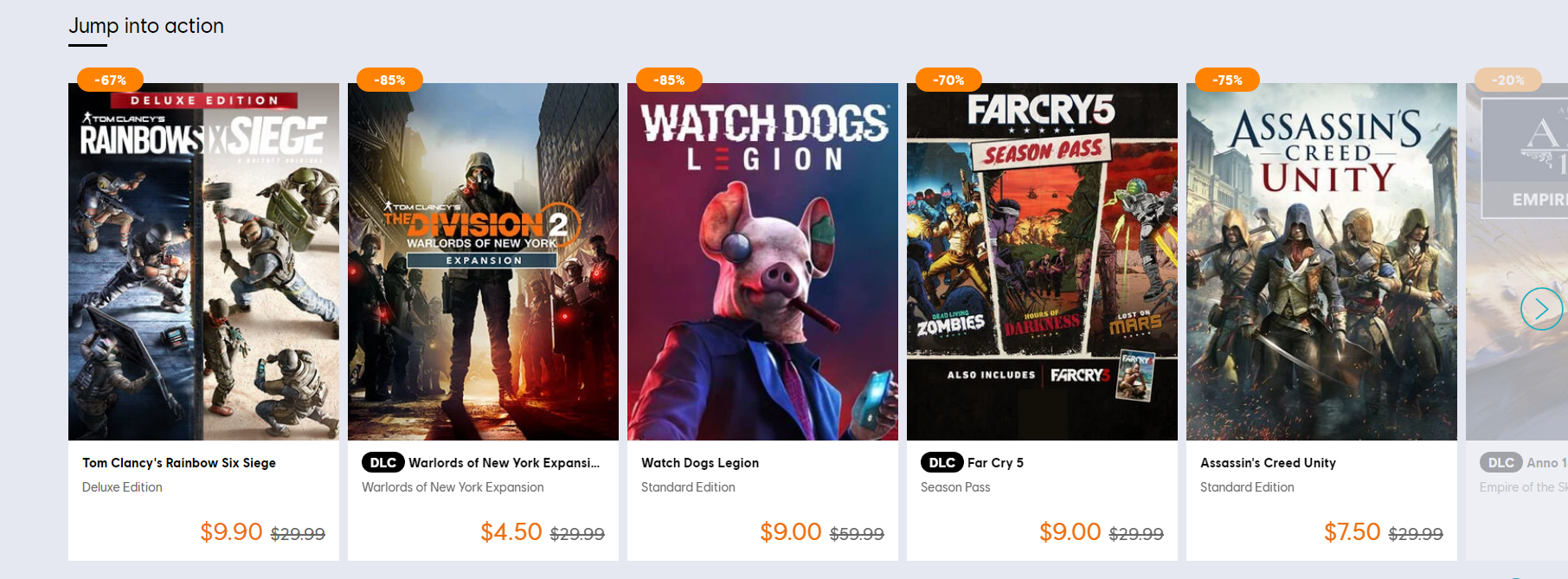 Some of the Major Ubisoft Games Discounted on the Official Storefront