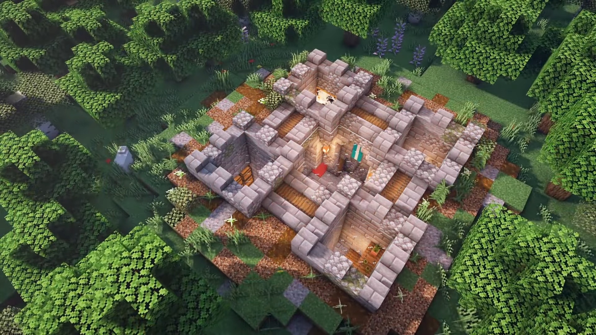 Minecraft underground castle build
