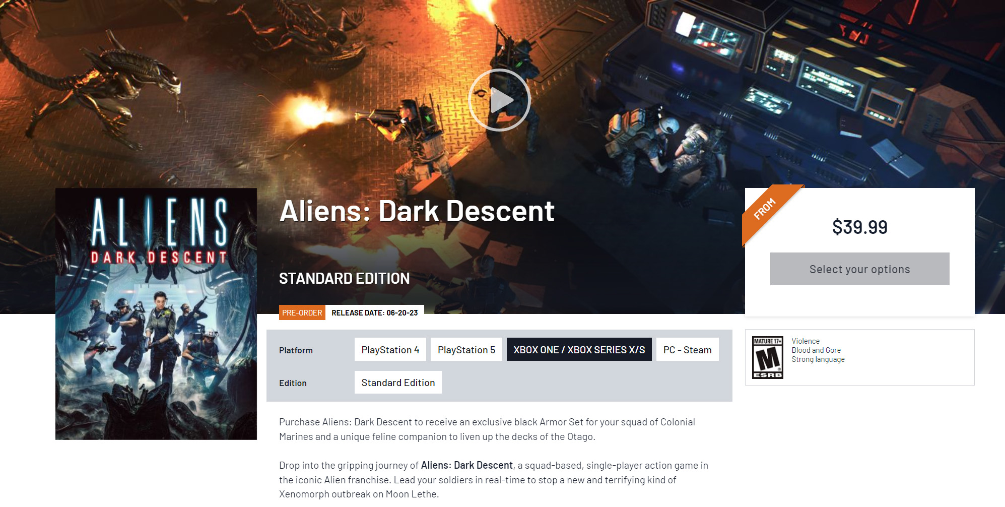 aliens dark descent game pass