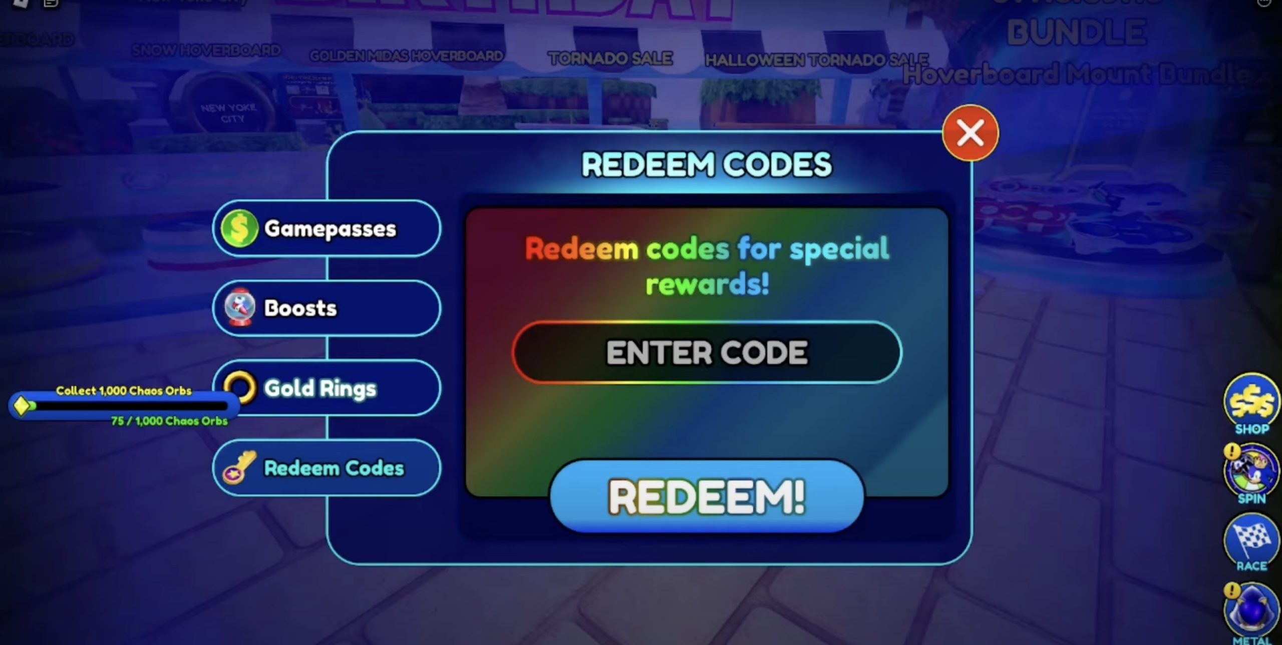 Redeeming Sonic Speed Simulator Codes.