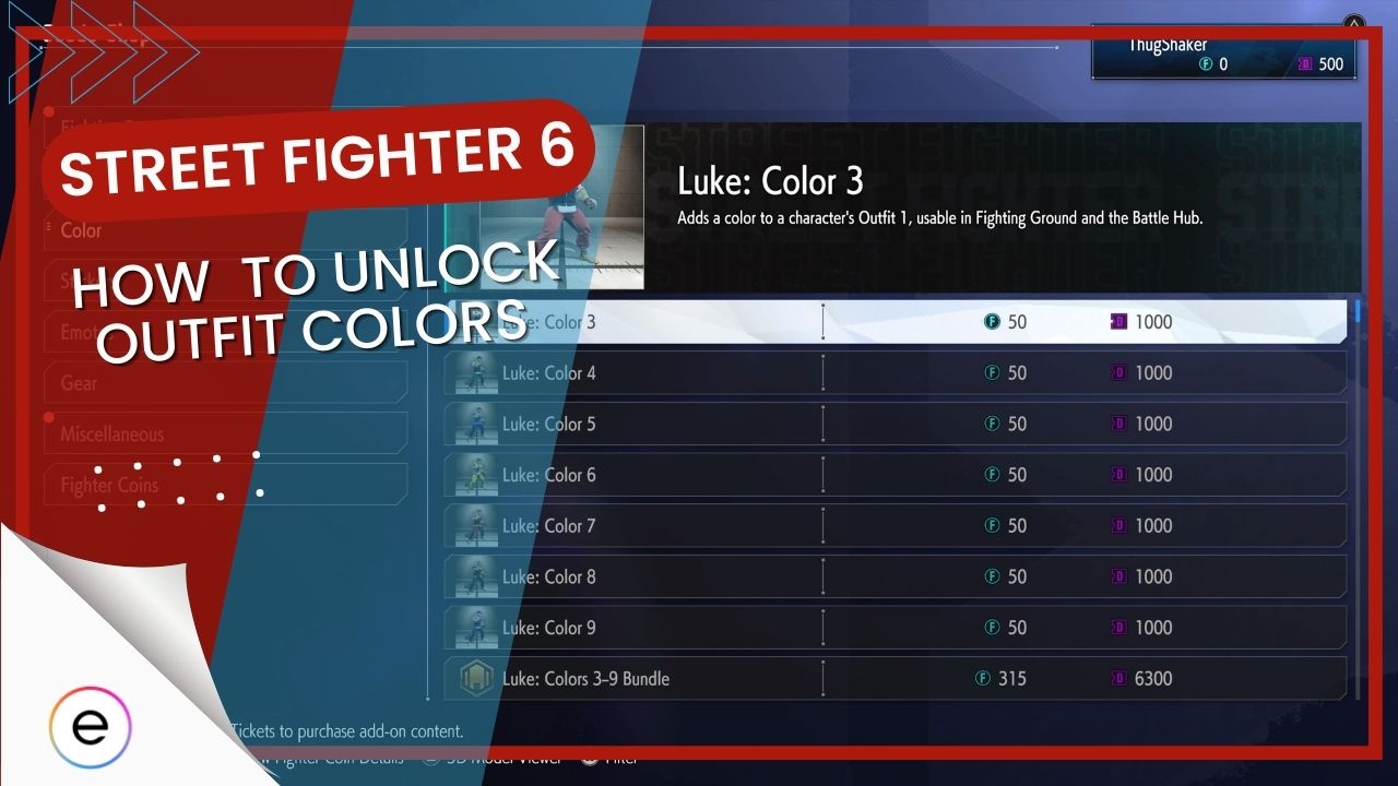 unlock colors sf6