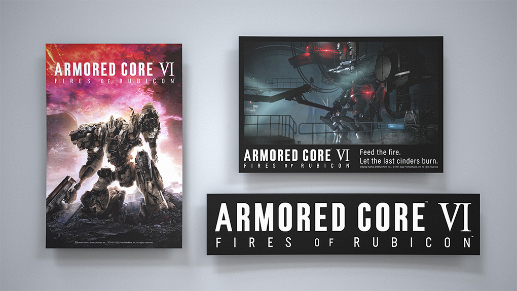 Armored Core 6 event offer features a sticker set and a reversible poster.