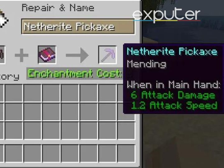 Best Pickaxe Enchantments Minecraft: Mending