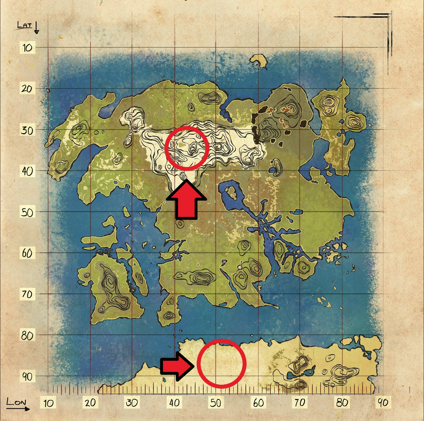 Polymer is located here in Lost Island's resource map in Ark