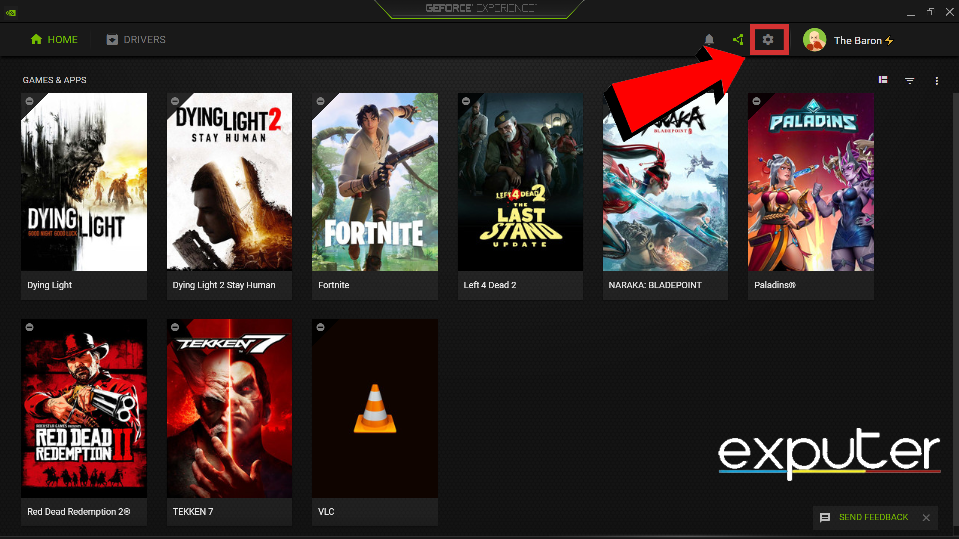 Opening Nvidia GeForce Experience Settings. (image taken by eXputer)
