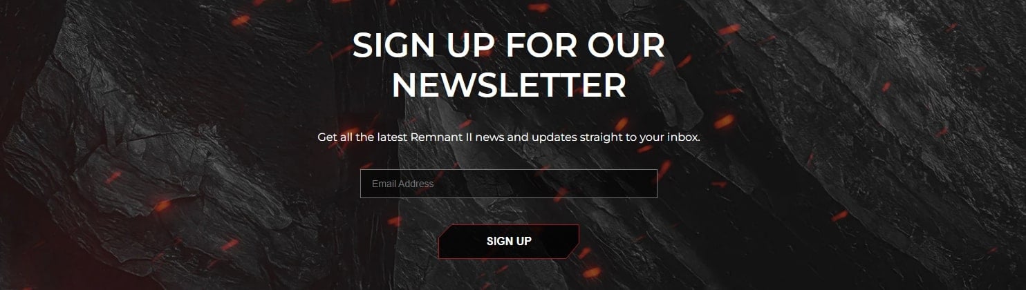 Signing up for Remnant 2's Newsletter