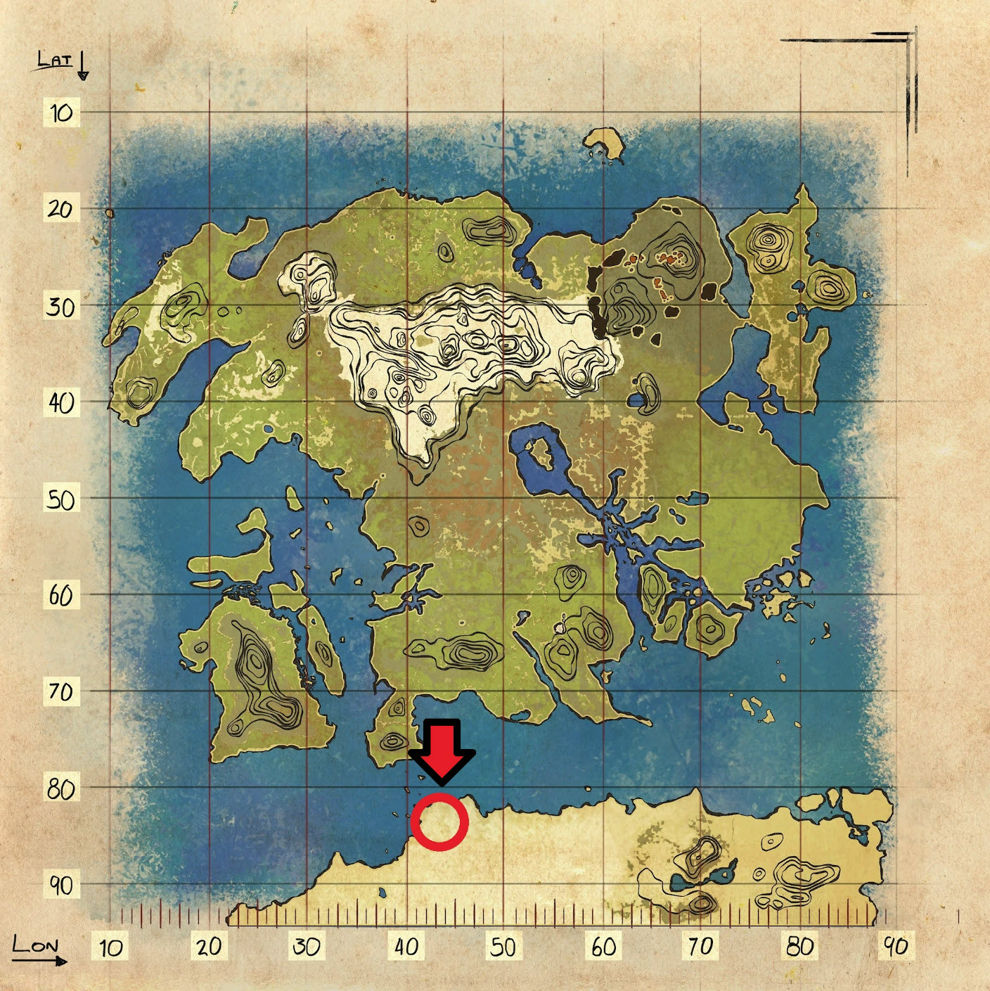 Silk's Resource map in Lost island in Ark Survival Evolved.