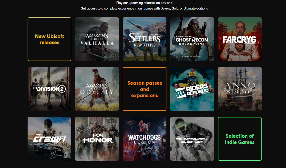 Some of the Titles That Are a Part of Ubisoft+