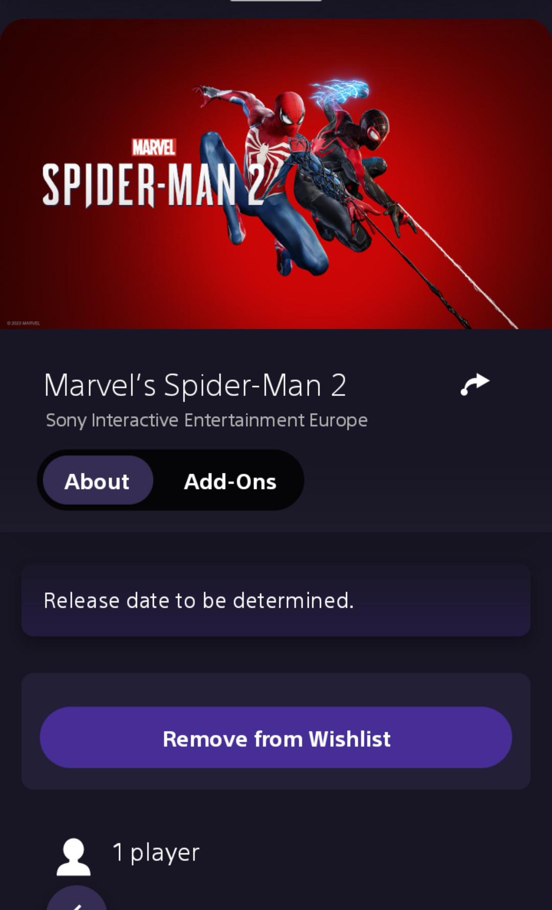 Spider-Man 2 on PSN store in Middle East (via Reddit)