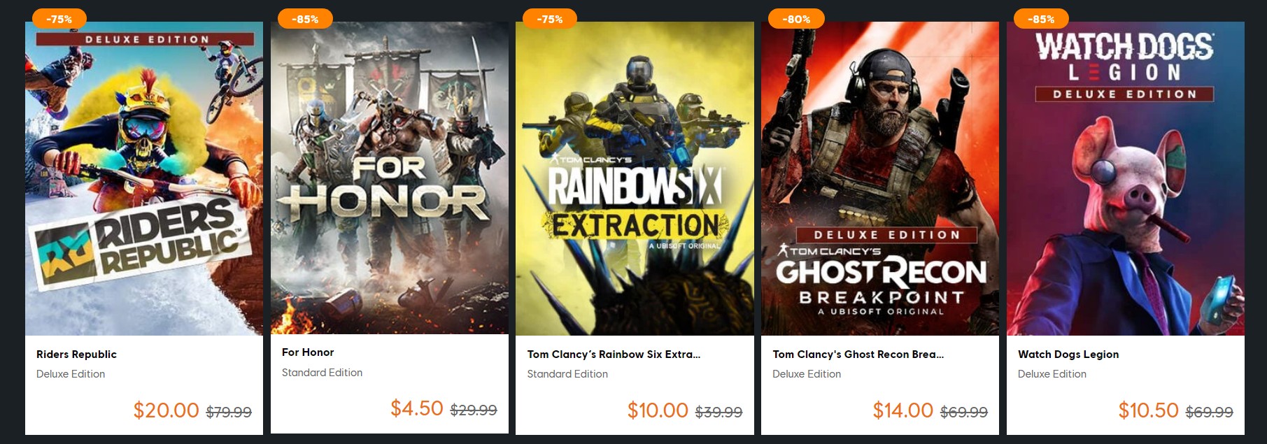 The Major Discounted Games of the Ubisoft "Big and Earn" Sale