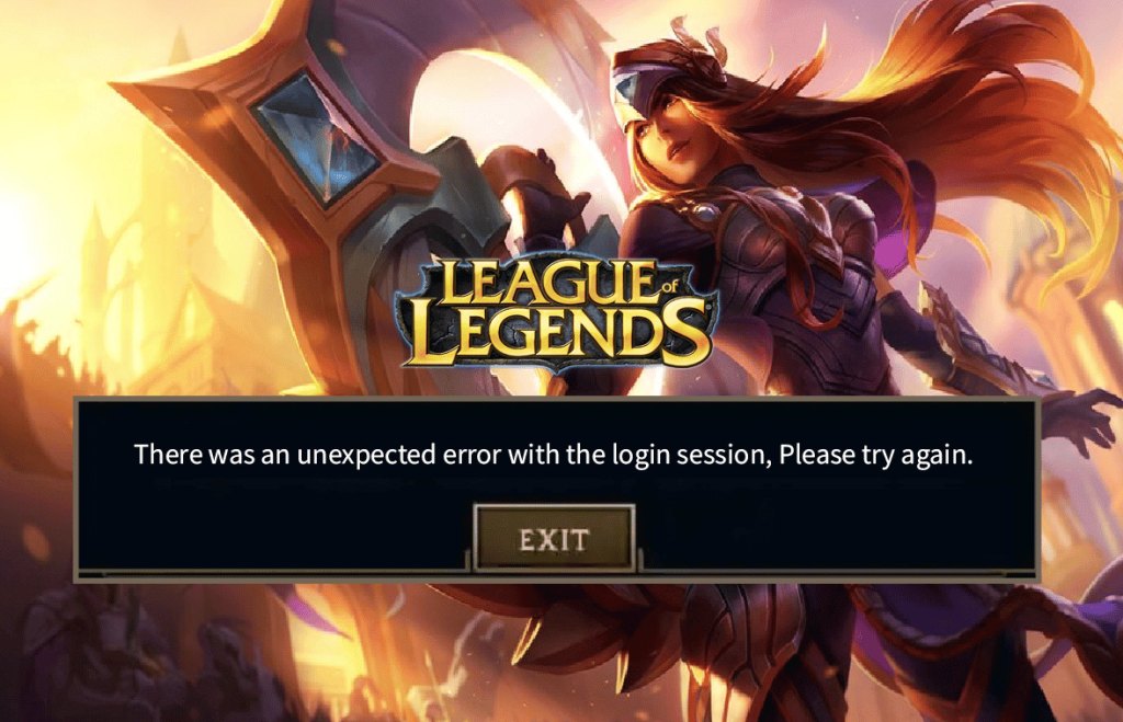 There was an unexpected error League of legends