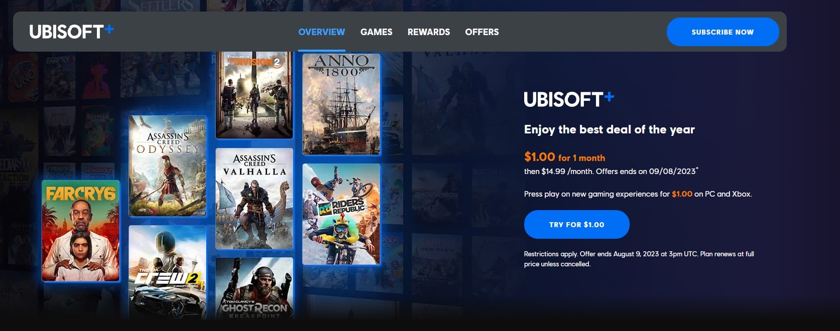 Ubisoft+ for $1 