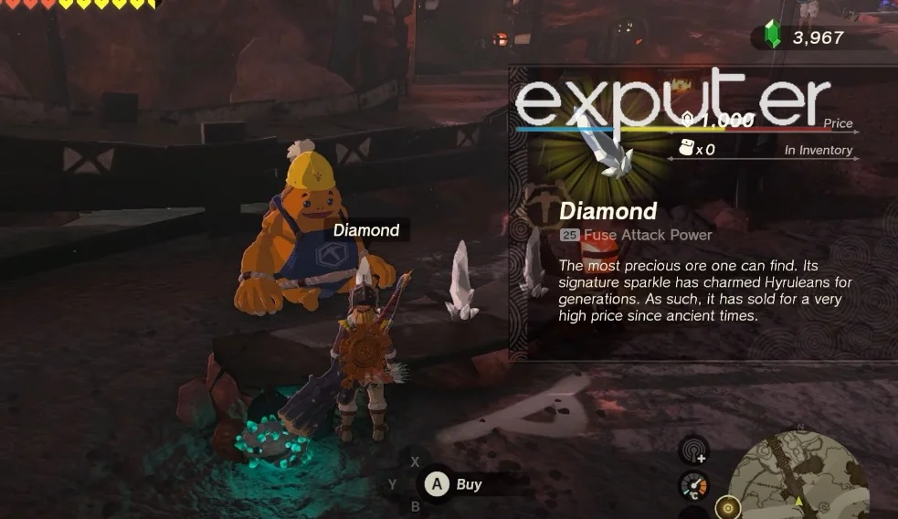 how to find and buy diamonds in tears of the kingdom