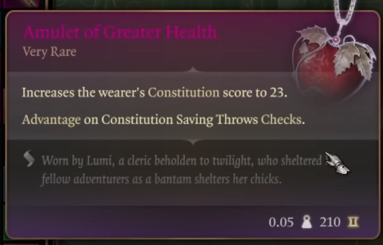 Amulet of Greater Health