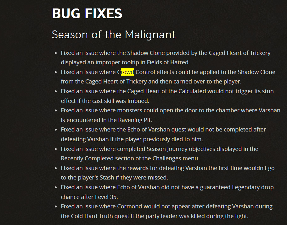 All the Bug Fixes in the New Diablo Update