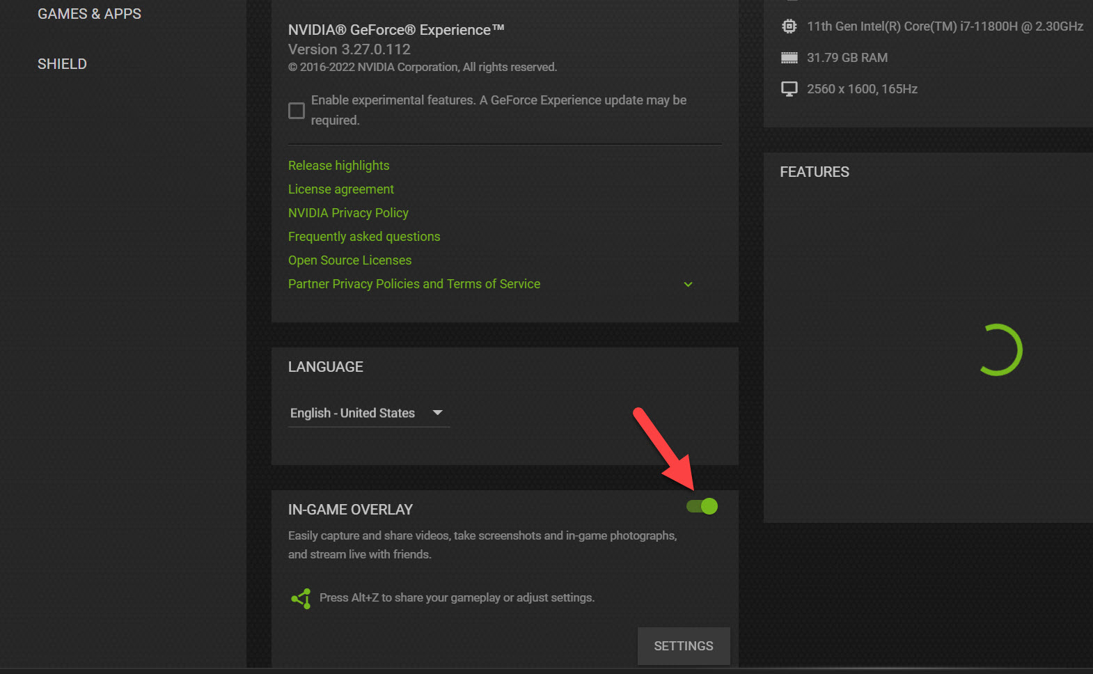 Disable Nvidia In-Game Overlay