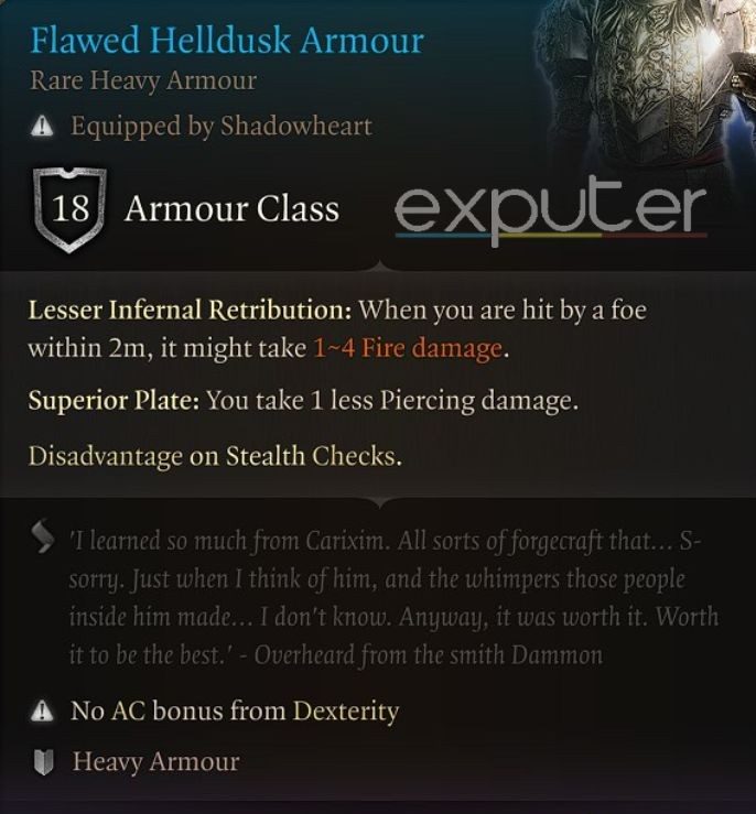 bg3 best heavy Armor Flawed Helldusk Armor