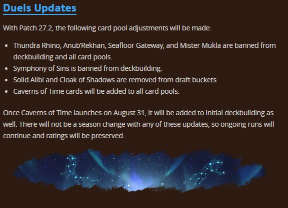 Hearthstone Patch 27.2 Duels Updates.
