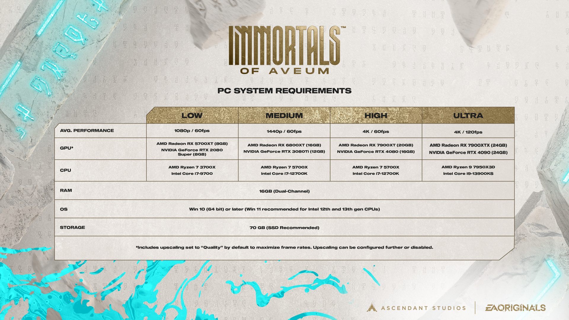 Immortals of Aveum detailed system requirements have been unveiled by the devs.
