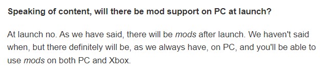 Pete Hines On Starfield Mod Support
