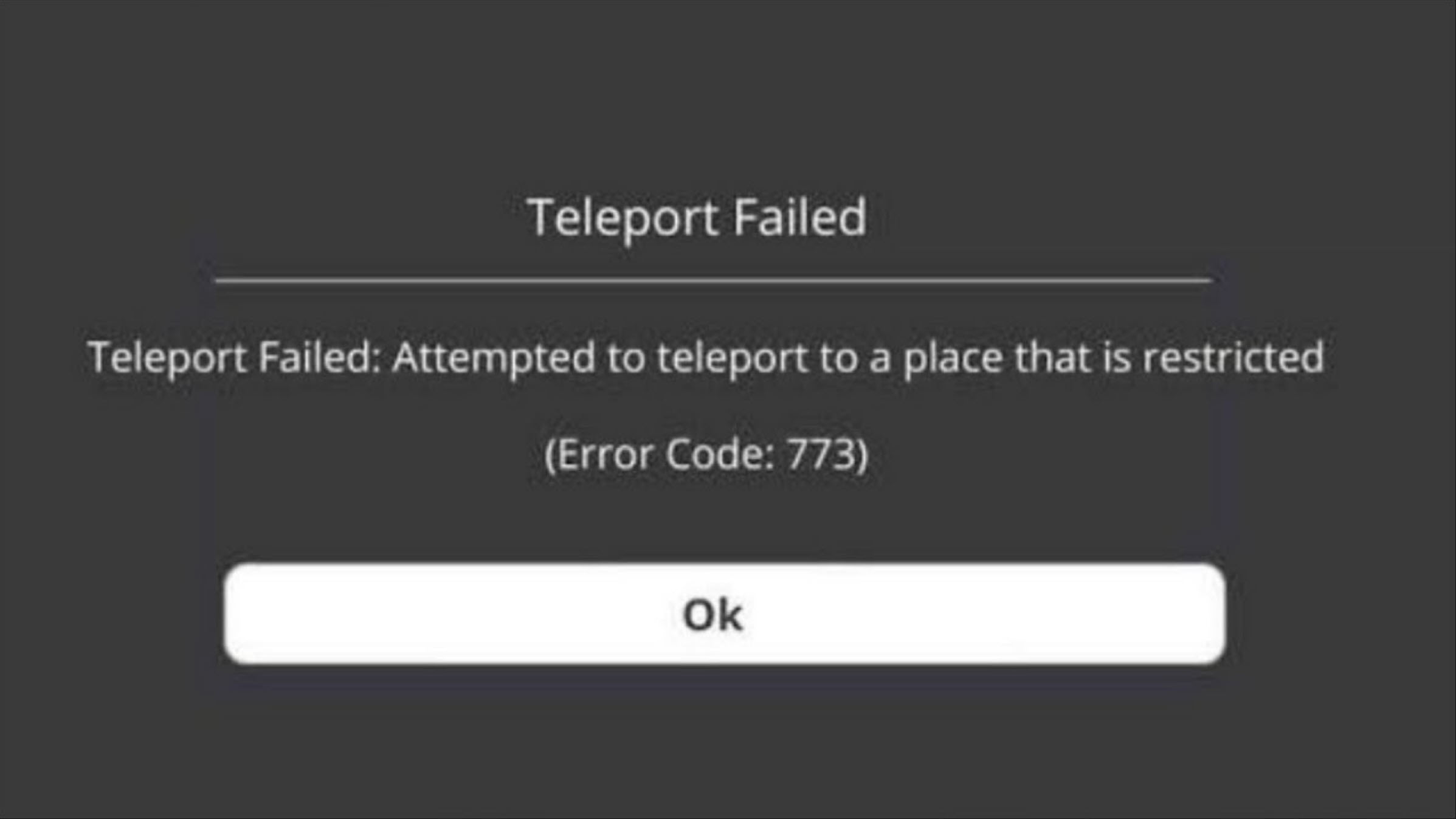 ROBLOX Error Code 773