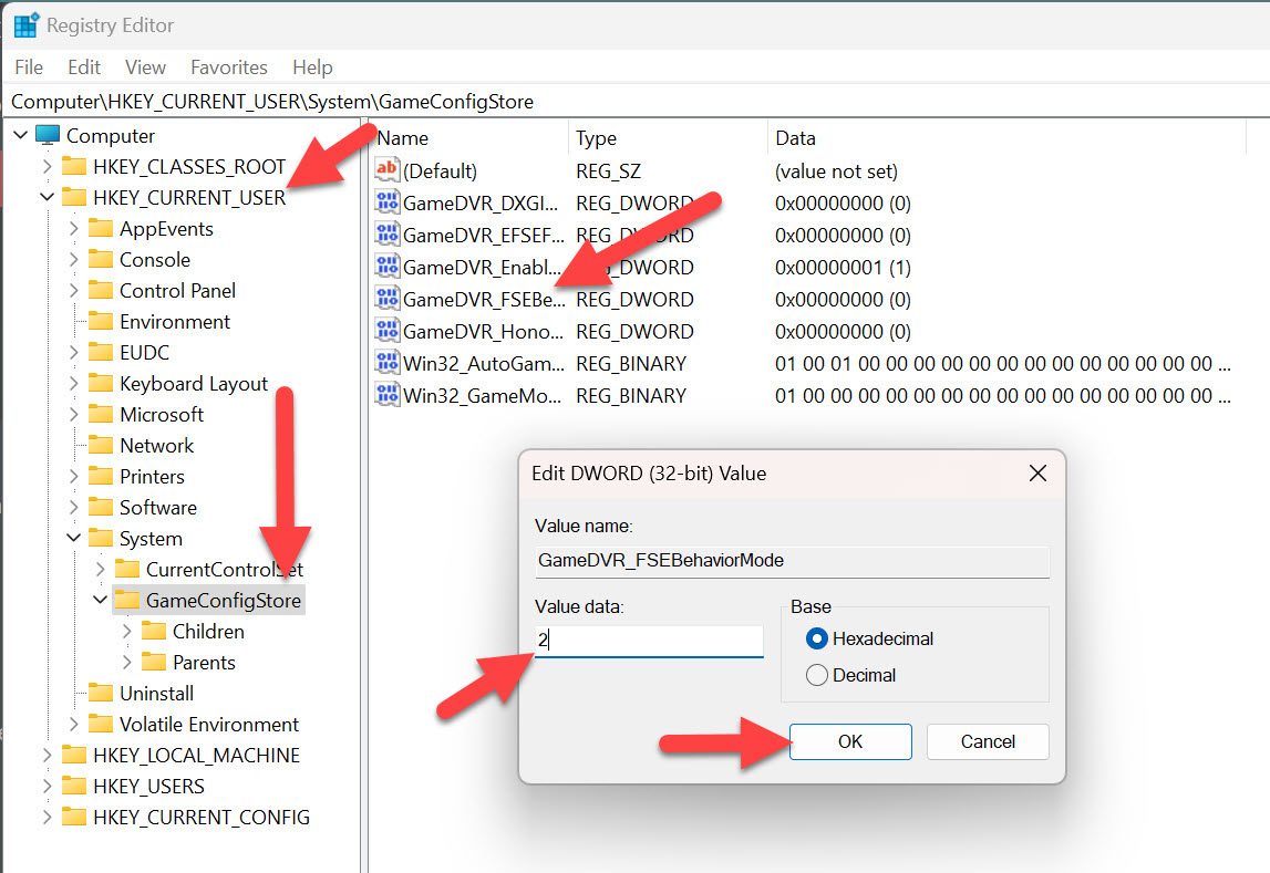 Disable Fullscreen Optimizations Through Registry