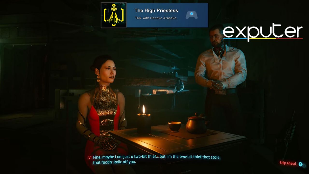 The High Priestess in Cyberpunk 2077 [Image Credit Copyright: eXputer]