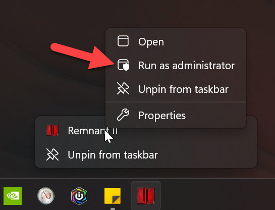 Run Application As Admin From The Taskbar
