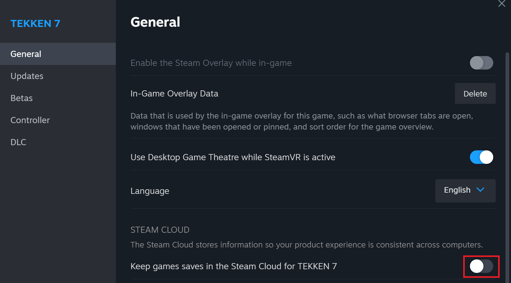 Disabling Cloud sync for a steam game