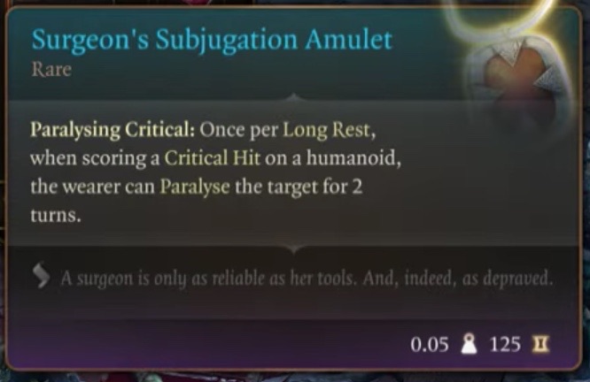 Surgeon's Subjugation Amulet