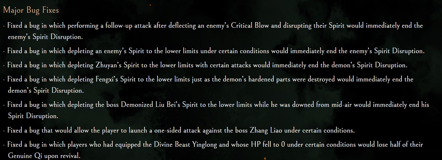The latest Wo Long: Fallen Dynasty Patch is full of major bug fixes.