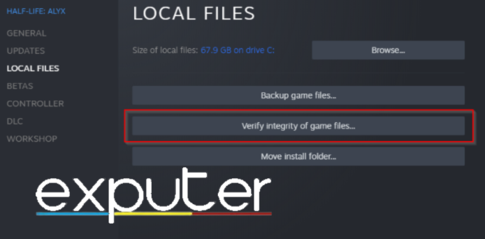 Verify The Integrity Of The Game Files (Image By Exputer)