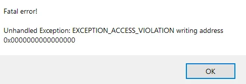 remnant 2 exception access violation error