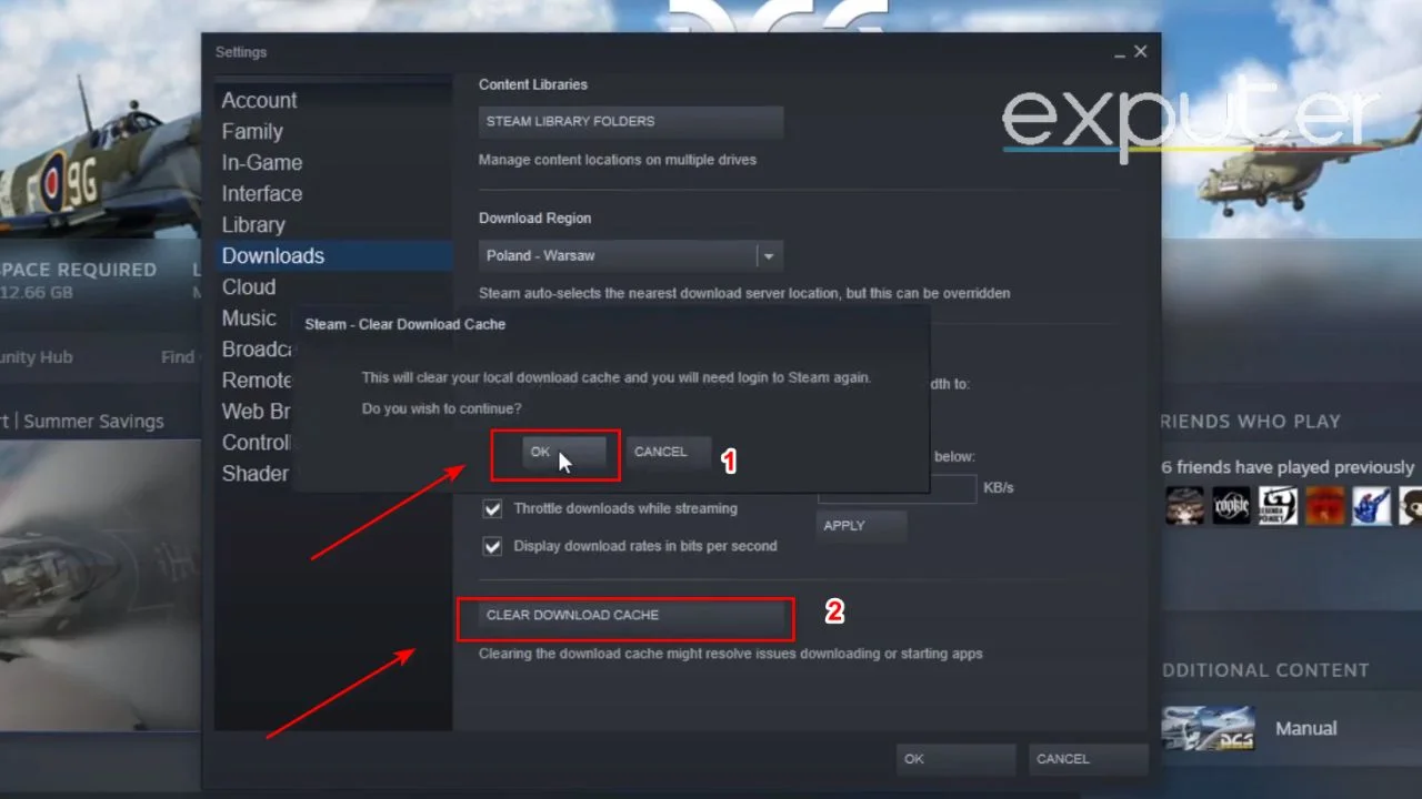 How to clear cache on steam to avoid the problem of Starfield not downloading