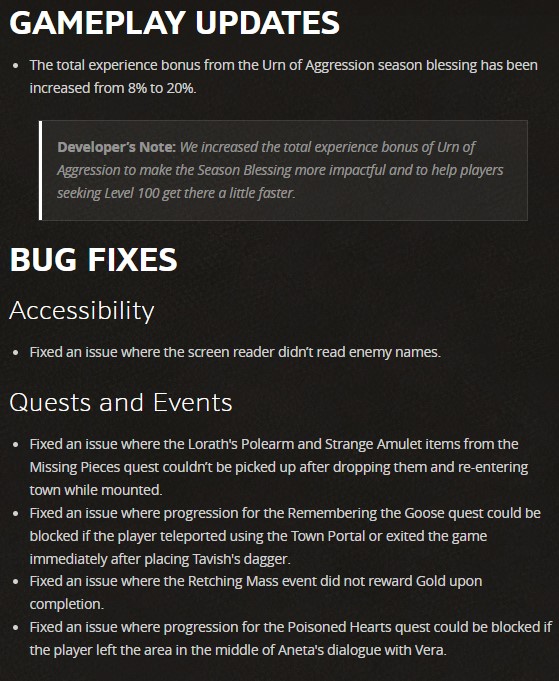 Diablo 4 Update 1.1.4 Patch Notes