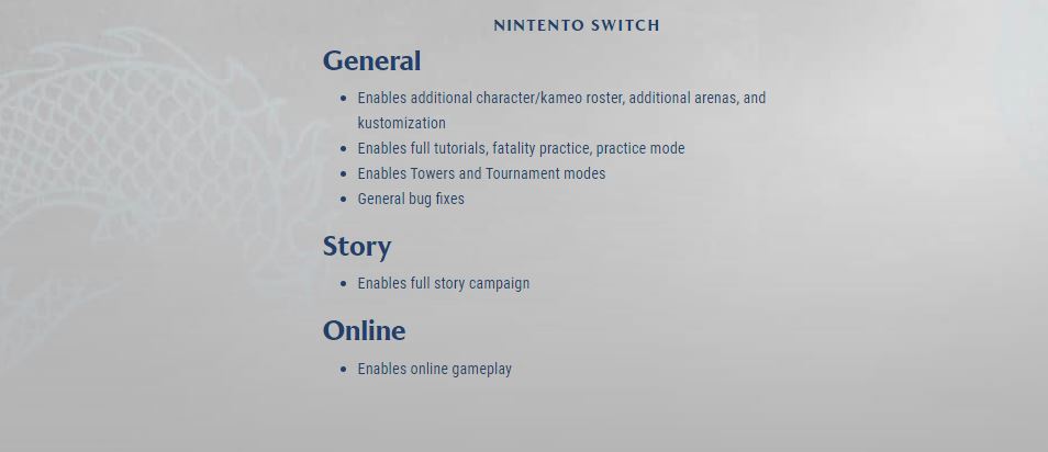 The changes introduced by Mortal Kombat 1's first patch for Nintendo Switch users.