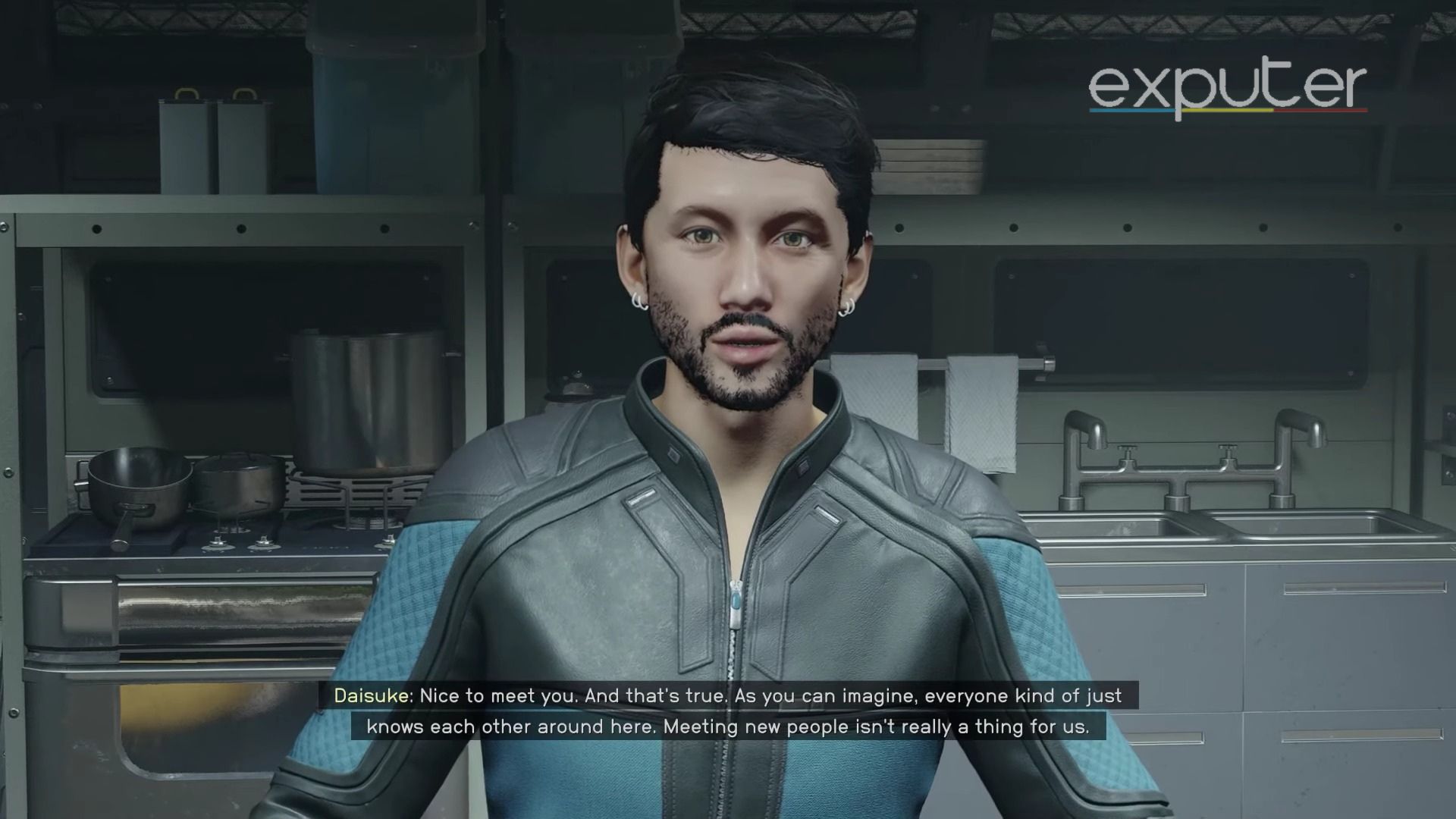 A dialogue with Disuke in Starfield First Contact.